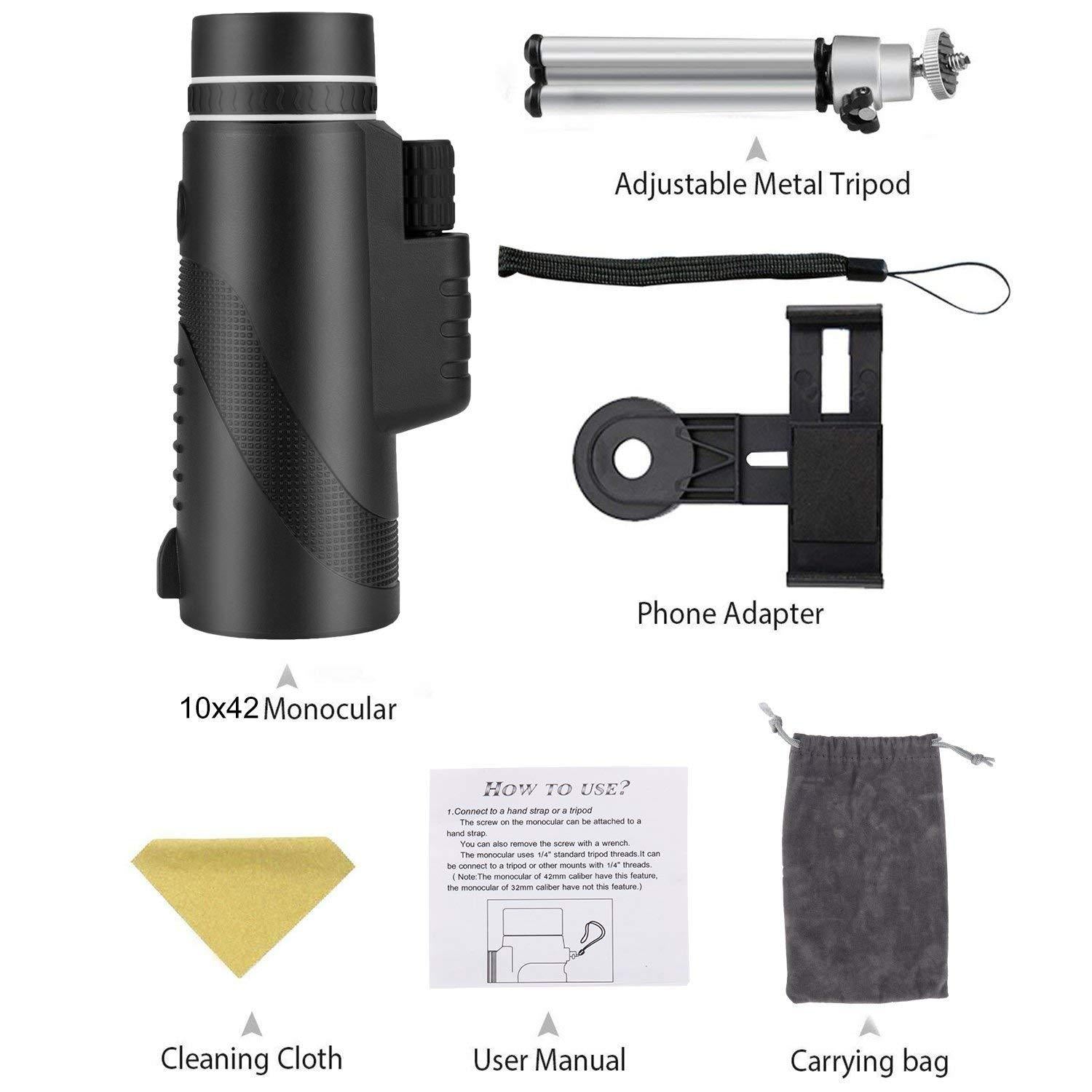 Telescopio de Alta Definición con Soporte Universal para Teléfono